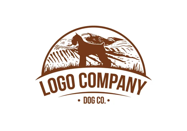 Силуэт собаки изолирован на белом фоне. Векторный объект для этикеток, значков, логотипов и других дизайнов . — стоковый вектор