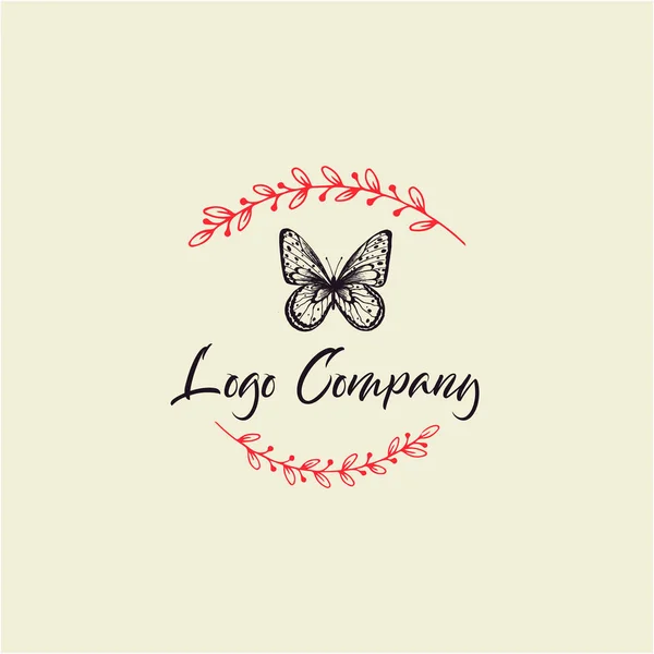 Πεταλούδα λογότυπο πρότυπο. Εικονογράφηση διάνυσμα. Κομψό πεταλούδα λογότυπο για γυναικεία επαγγελματικά. — Διανυσματικό Αρχείο