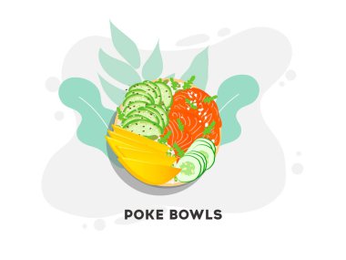 Hawaiian somon kase deniz yosunu, avokado gül, susam ve mango ile poke.
