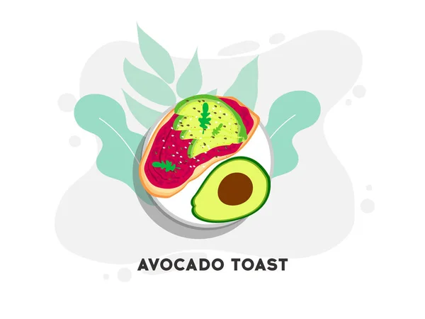 Avocado Toast Plakjes Avocado Toast Brood Met Kruiden Avocado Toast — Stockvector