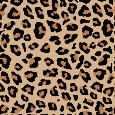 Sorunsuz leopar baskı. Vektör desen, doku, arka plan. Leopar seamless modeli hayvan yazdırma