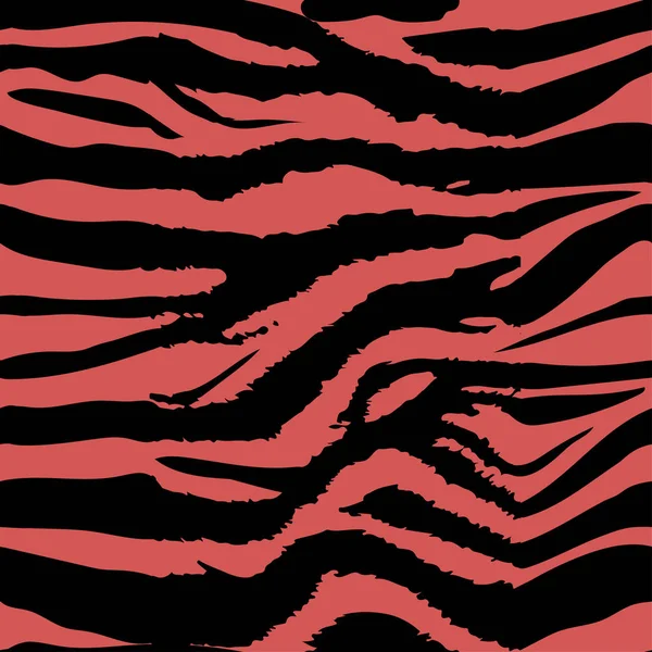 老虎纹理抽象背景红色黑色 背景图案纹理老虎红色条纹黑色丛林狩猎之旅 老虎无缝模式 — 图库矢量图片