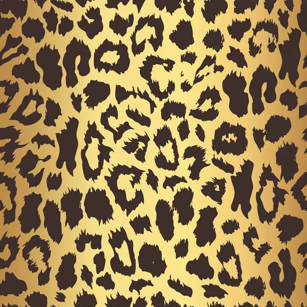 Sömlös guld leopard tryck. Vektor mönster, konsistens, bakgrund — Stock vektor