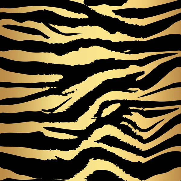 배경 패턴 질감 호랑이 얼룩말 줄무늬 골드 정글 사파리. 호랑이 얼룩말 원활한 패턴. — 스톡 벡터