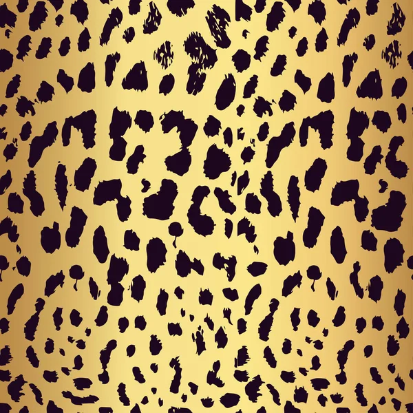 Impressão Leopardo Ouro Sem Costura Padrão Vetorial Textura Fundo Padrão — Vetor de Stock