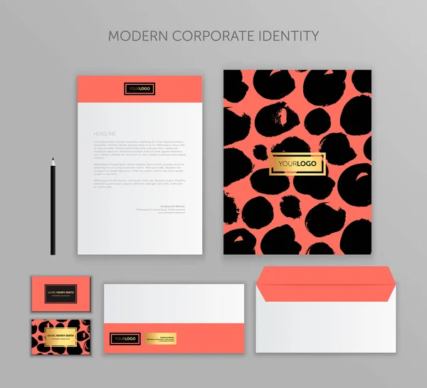 Corporate Identity Template Corporate Identity Design Stationery Mockup Vector Megapack — Stock Vector