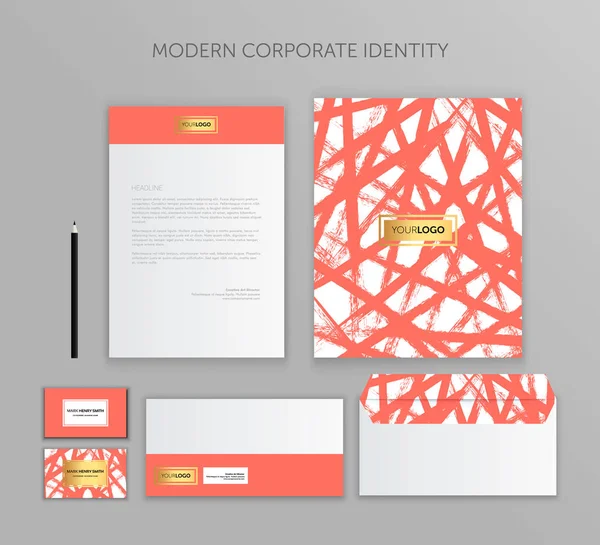Corporate Identity Template Corporate Identity Design Stationery Mockup Vector Megapack — Stock Vector