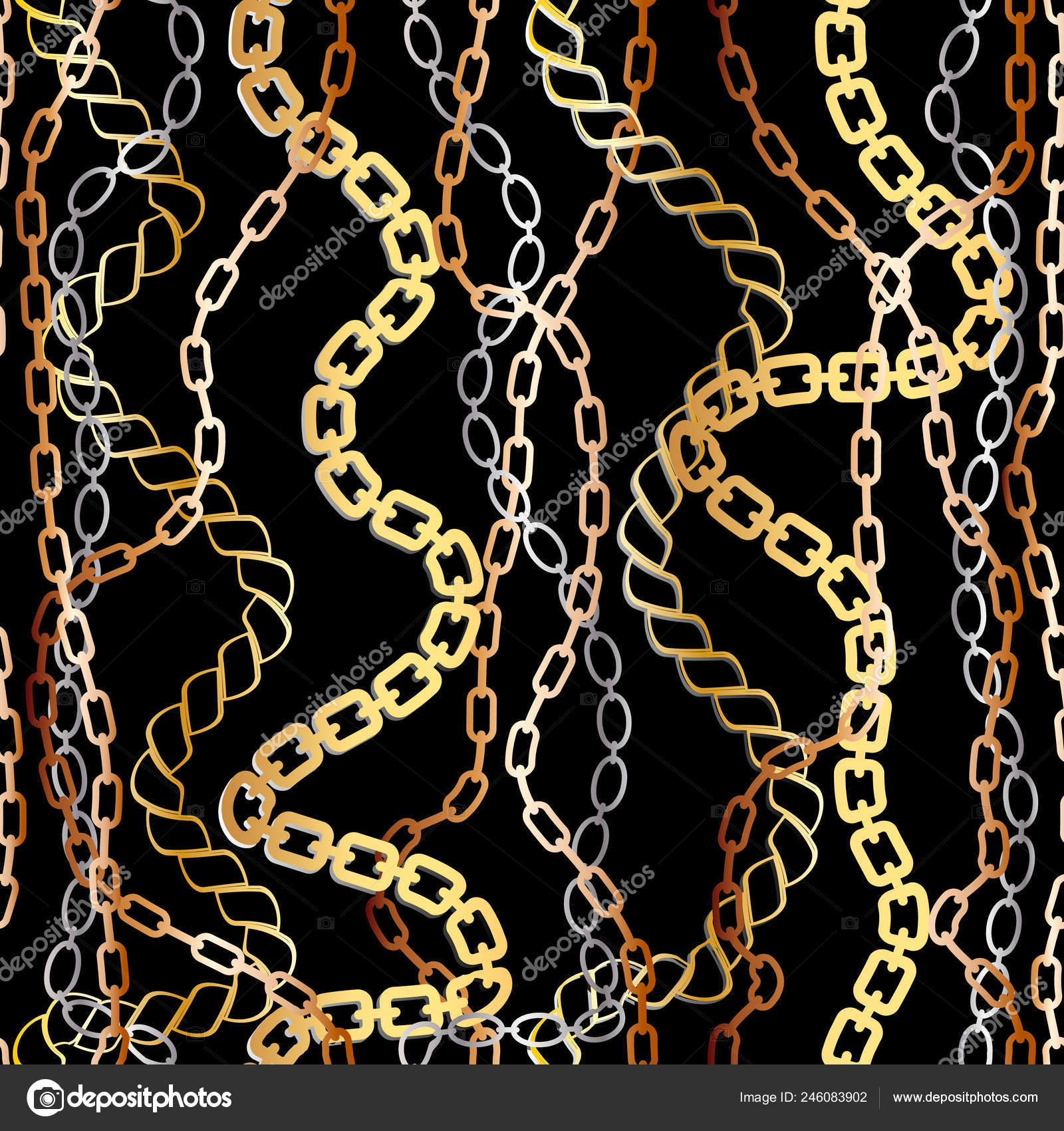 black and gold chain print