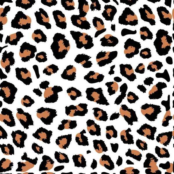 Impressão Leopardo Laranja Sem Costura Fundo Branco Padrão Vetorial Textura —  Vetores de Stock