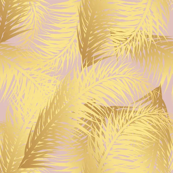Zlatý tapetu zlatého listu Palm Pozadí tropického textu. — Stockový vektor