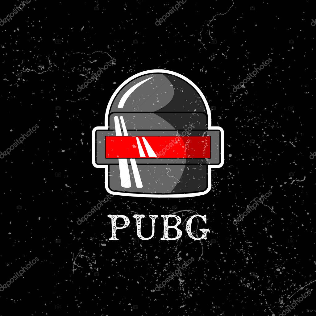PUBG - PlayerUnknowns Battlegrounds Game. Vector helmet from Playerunknown's Battleground. Cartoon illustration. Steel helmet flat icon, pubg vector illustration