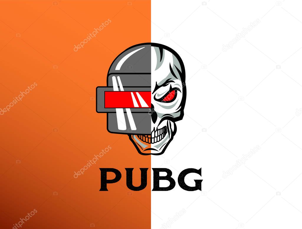 PUBG - PlayerUnknowns Battlegrounds Game. Vector helmet from Playerunknown's Battleground. Cartoon illustration. Steel helmet flat icon, pubg vector illustration