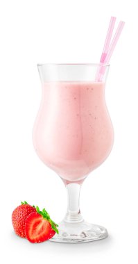 Bardakta çilekli smoothie
