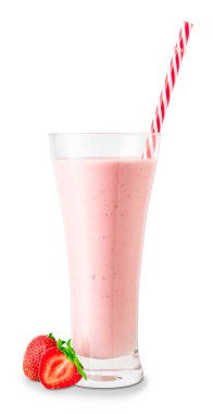 Bardakta çilekli smoothie