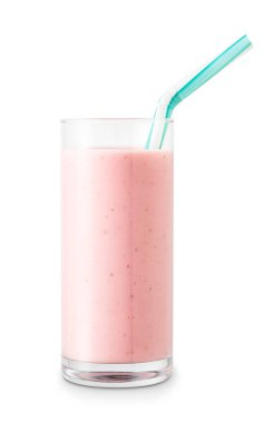 Bardakta çilekli smoothie