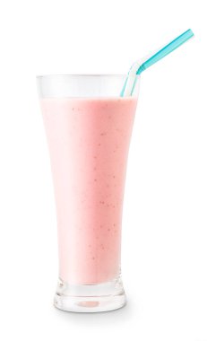 Bardakta çilekli smoothie