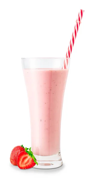 Erdbeer-Smoothie im Glas — Stockfoto