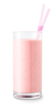 Bardakta çilekli smoothie