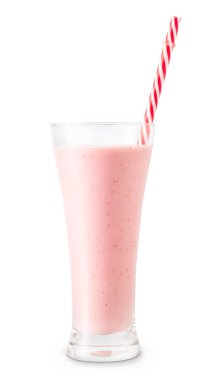 Bardakta çilekli smoothie