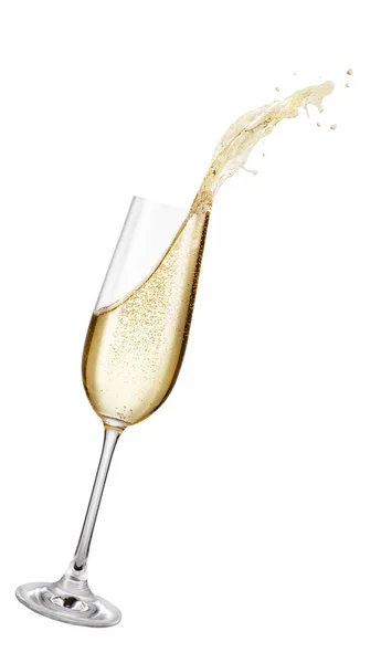 Glas Champagner mit Spritzer — Stockfoto