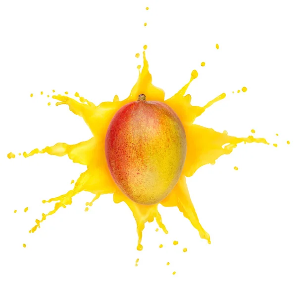 mango in juice splash