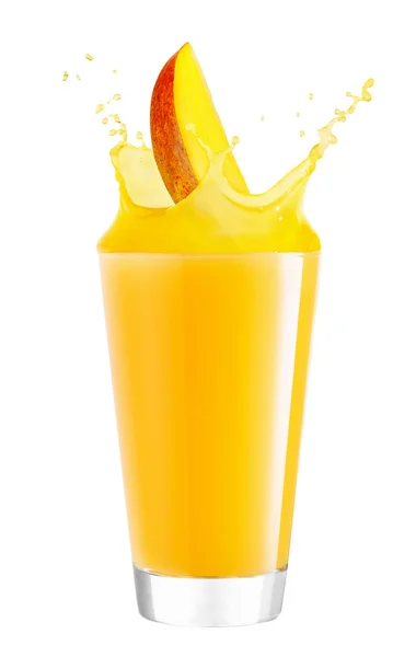 Glas för stänk mango juice — Stockfoto