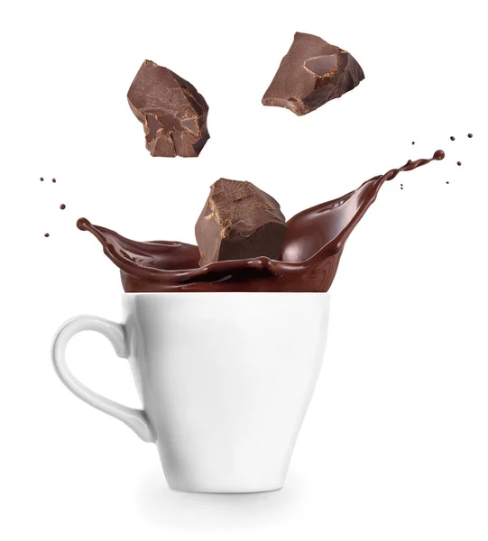 Chocolate caliente en taza — Foto de Stock