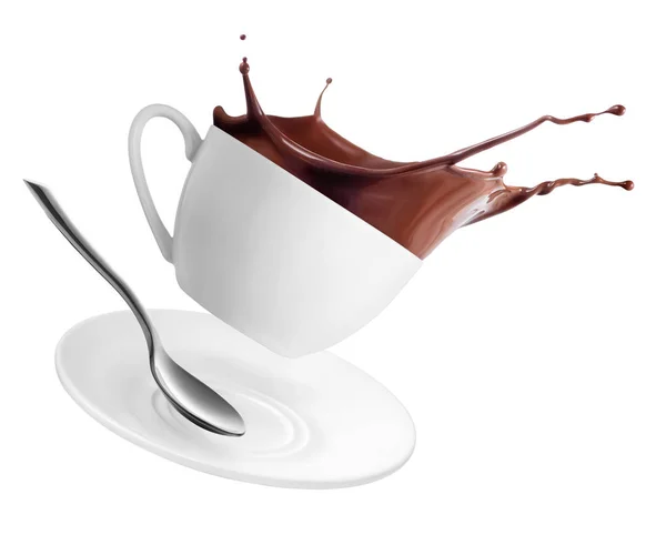Chocolate quente ou cacau na xícara — Fotografia de Stock