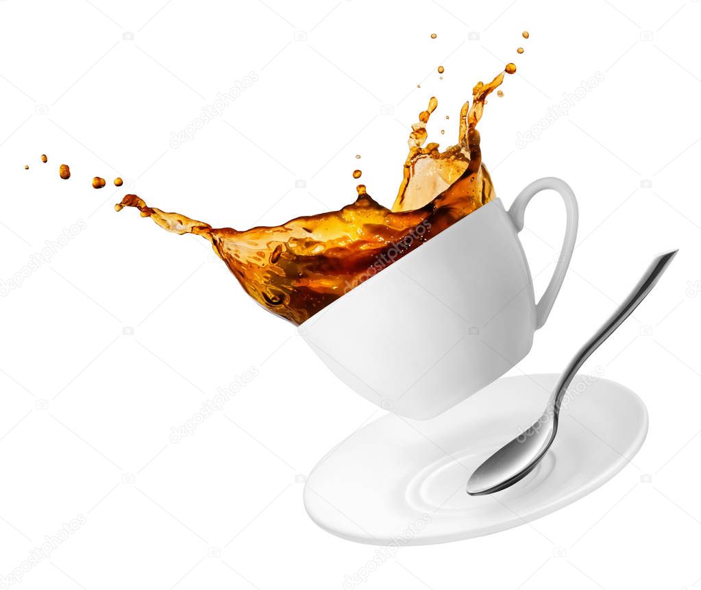 cup of spilling coffee