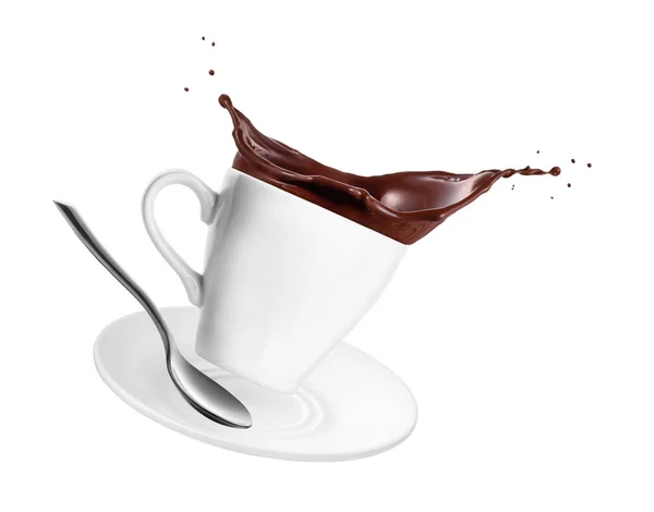 Gorąca czekolada lub kakao w Pucharze — Zdjęcie stockowe