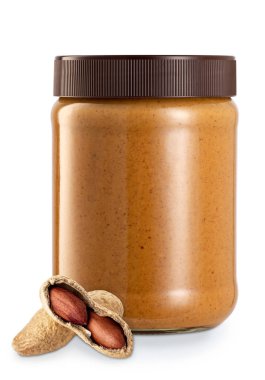 Cam Kavanoz içinde fıstık ezmesi