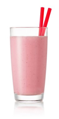 Bardakta çilekli smoothie