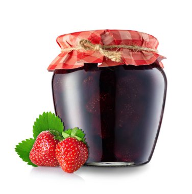 izole kavanoza çilek reçeli