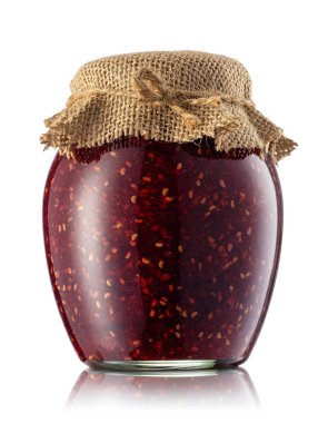 izole kavanoz içinde Ahududu reçeli