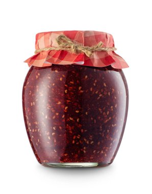 izole kavanoz içinde Ahududu reçeli