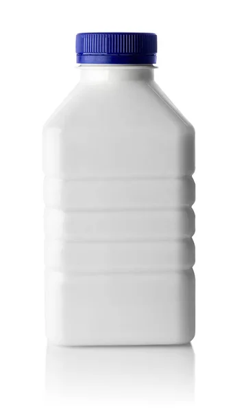 Garrafa descartável de plástico para produtos lácteos — Fotografia de Stock