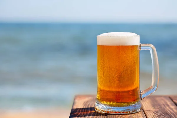Mug of beer with froth and bubbles Royalty Free Stock Photos