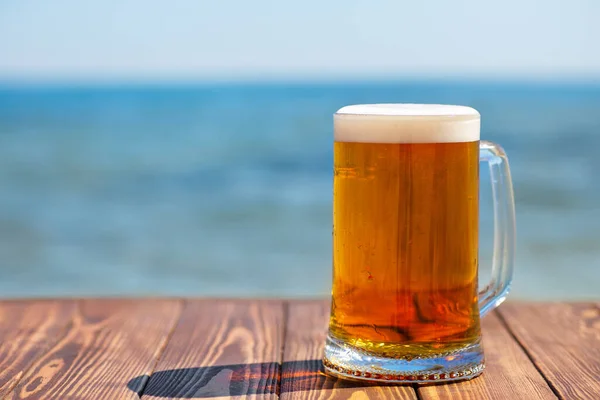 Mug of beer with froth and bubbles Royalty Free Stock Images
