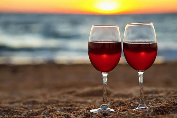 Két pohár bor. — Stock Fotó