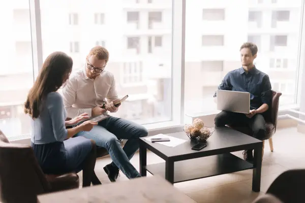 Young business team are brainstorming sharing ideas at office meeting