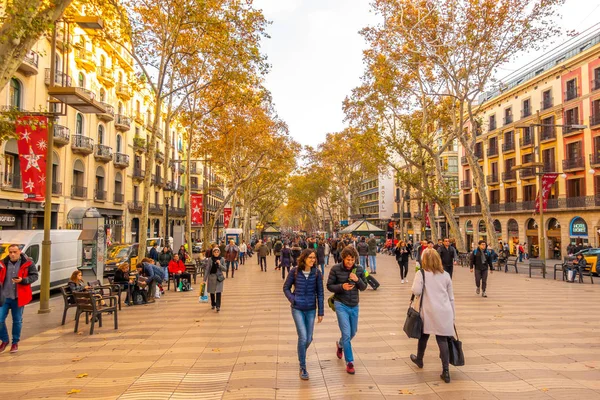 Barcelone Espagne Nov 2018 Rambla Barcelone Espagne Rambla Est Une — Photo