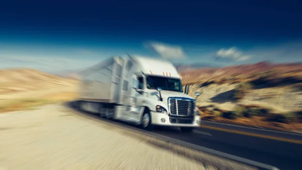 Abstract Motion Blurry Truck Highway Freeway Bakersfield California Usa Toned — Stock Photo, Image