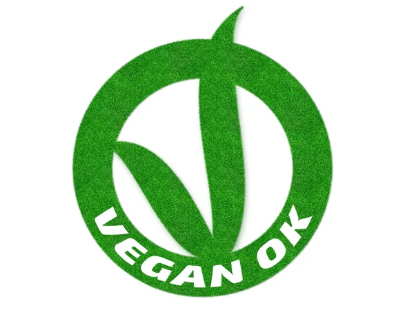 Illustration Big Vegan Logo Made Green Grass Pattern Concept Message — Stock Photo, Image