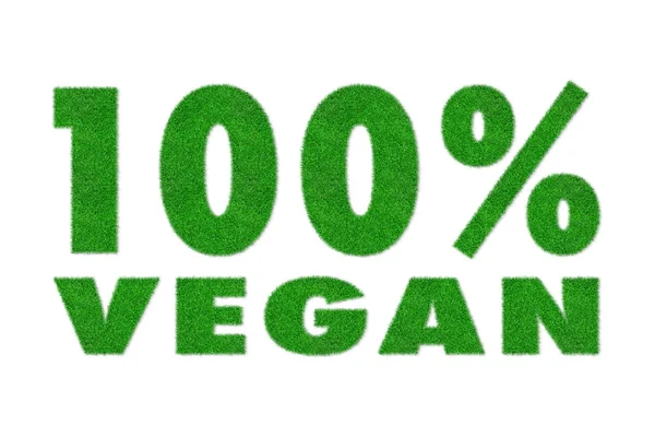 Obrázek 100 Vegan Slovo Vzorem Zelené Trávy Koncept Zprávy Ekolog — Stock fotografie