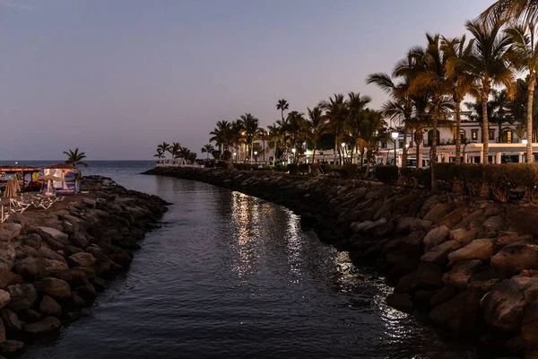Puerto Mogan, Gran Canaria, İspanya 'da gün batımı