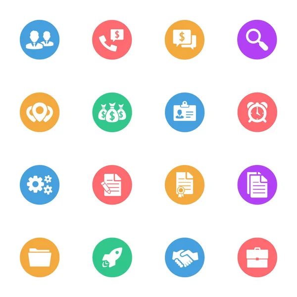 Negocios Iconos de vectores planos — Archivo Imágenes Vectoriales