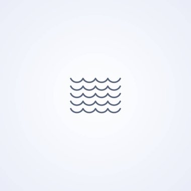 Dalgalar, beyaz arkaplandaki en iyi vektör gri çizgi simgesi, EPS 10