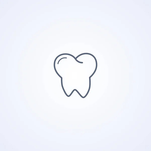 Tooth Vector Best Gray Line Icon White Background Eps — 스톡 벡터