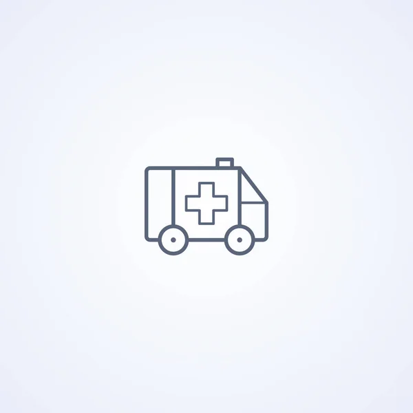 Ambulance Vector Best Gray Line Icon White Background Eps — 스톡 벡터