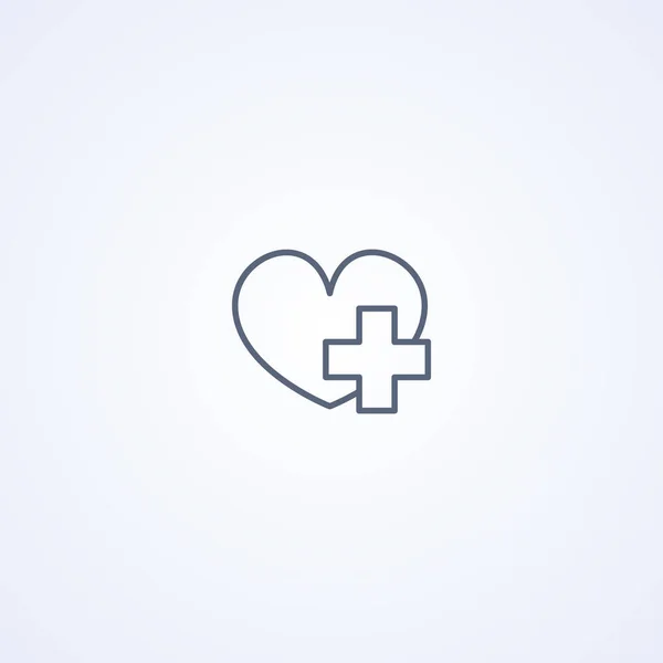Heart Vector Best Gray Line Icon White Background Eps — Stock Vector